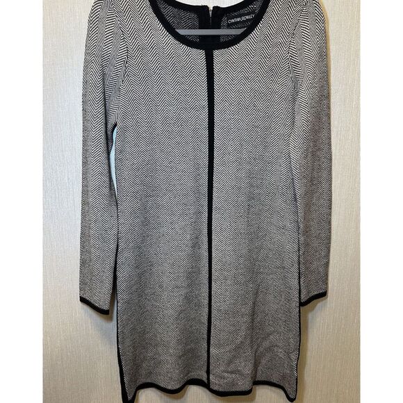 Cynthia Rowley 100% Merino Wool Dress Extra Fine Chevron Print Women's XS - Picture 4 of 7